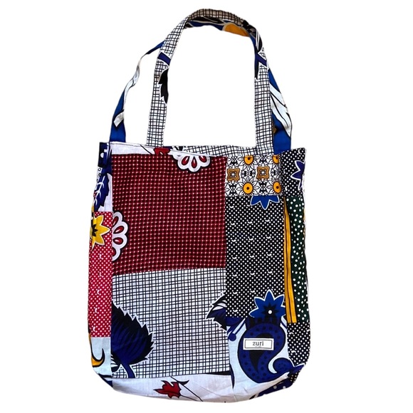 Zuri Handbags - Zuri Patchwork Tote Bag Made in Kenya Multi Colored